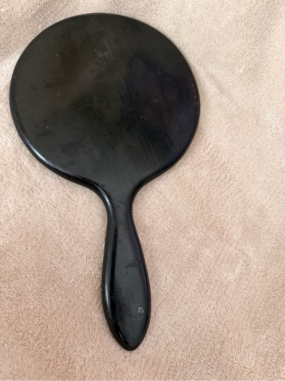 Vintage Distressed Black Handheld Vanity Mirror - Picture 3 of 4